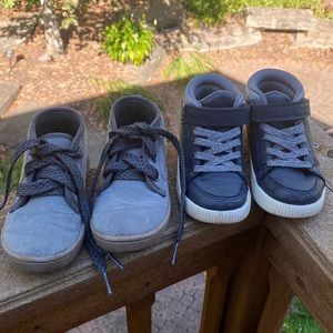 2 pairs toddler size 8 Carter’s boots 🥾 suede lace-up & leather Velcro boys